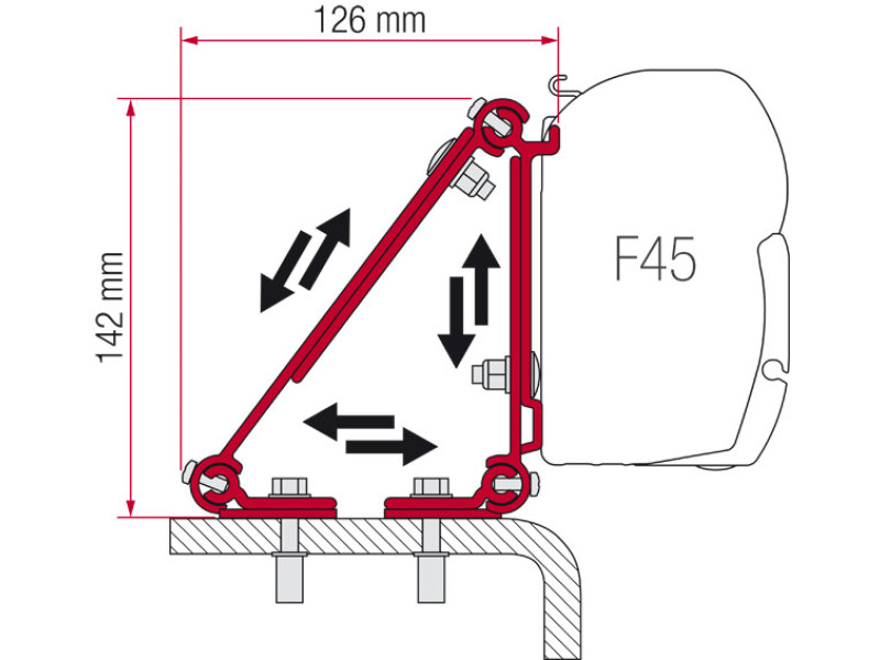 thumbnail image 2 of Fiamma Wall Adapter Brackets For F45 & F70 Awnings – Genuine Italian Kit (98655-318) 2 of 5