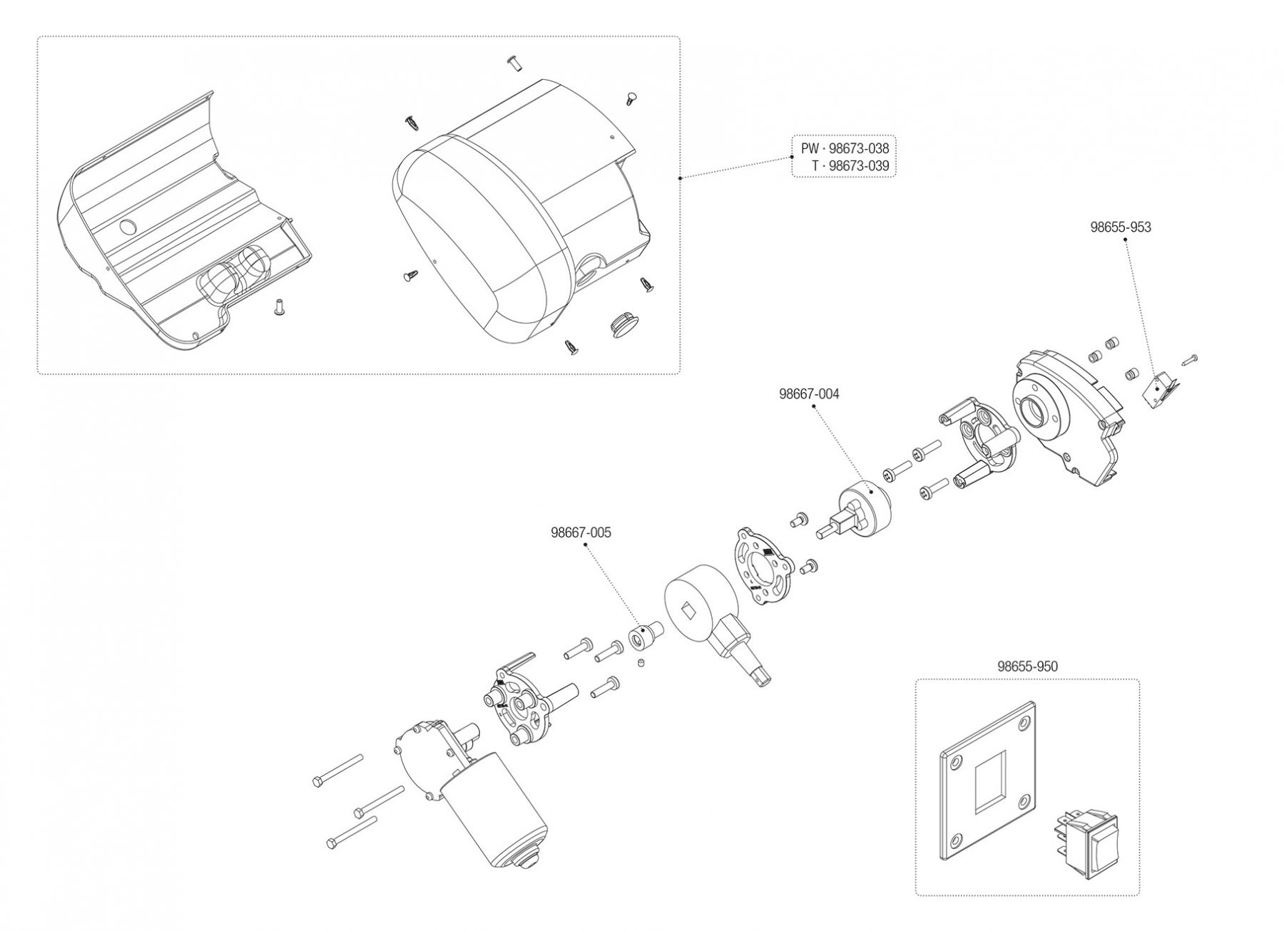 Motor Kit F65s Polar White / Titanium (06536-01- / 06536-01T)